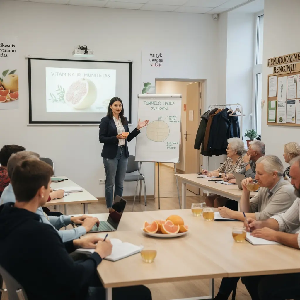 Arbatos paruošimo procesas su Pummelo vaisiais ir karštu vandeniu.
