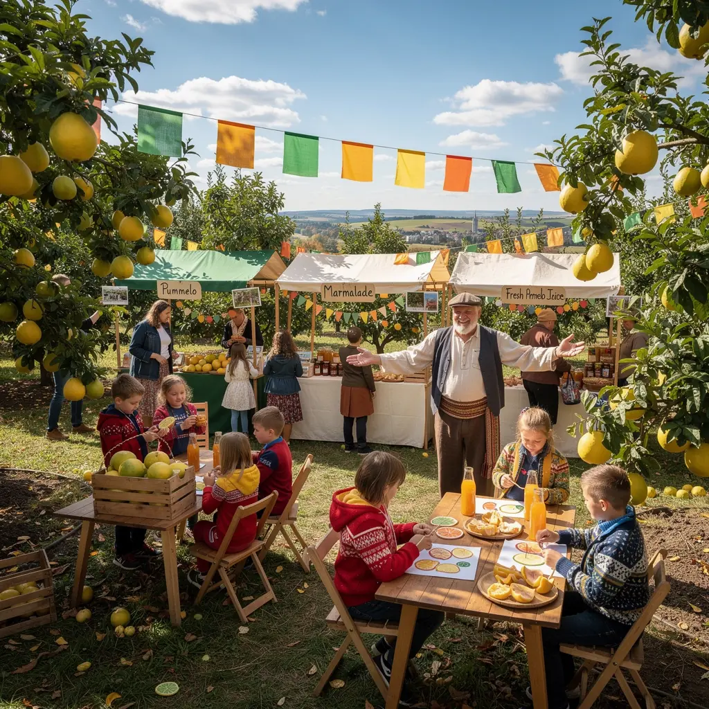 Tradiciškai paruošta arbata su pummelo ir žolelėmis, patiekiama su citrina.